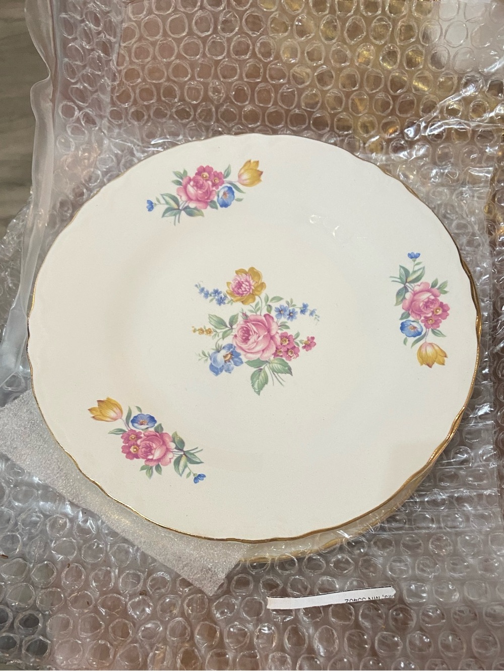 Scio Hazel Floral 7.25” Salad Dinner Plate with Gold Rim